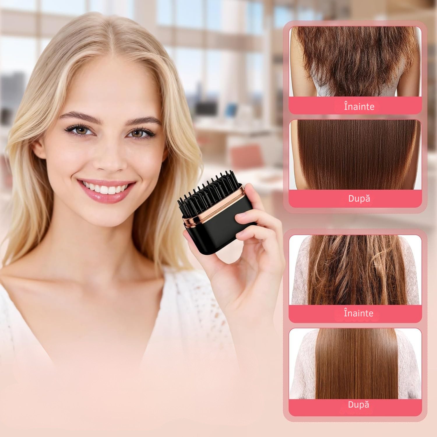 Perie de îndreptat părul portabilă